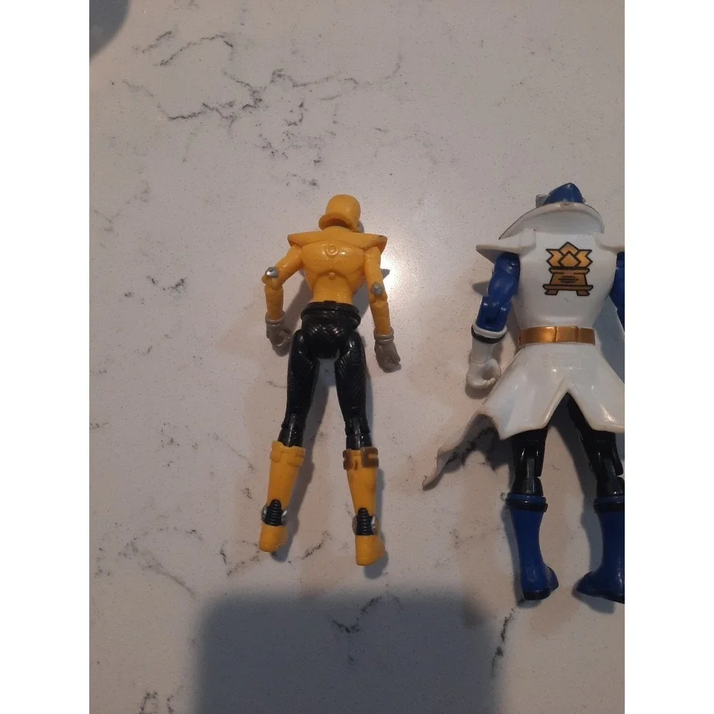 Power Rangers Samurai Yellow And Blue Mega Ranger Figure 4 inch Bandai - Picture 5 of 5